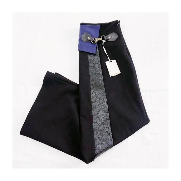 SETRMS Black Block Patterned Long A-Line Skirt NWT SZ38 - Picture 1 of 8